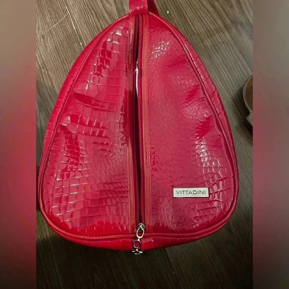 Adrienne Vittadini tear drop bag. RARE STYLE patent red, sexy
